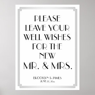 Art Deco Gatsby Silver Guestbook Sign 18x24