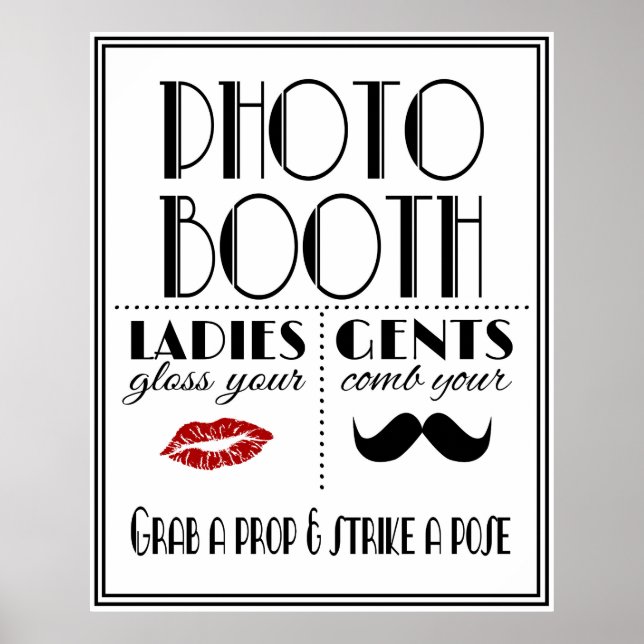 Art Deco Gatsby style PHOTO BOOTH print (Front)