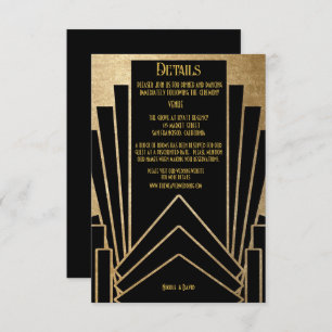 Art Deco Gatsby Wedding  Enclosure Card