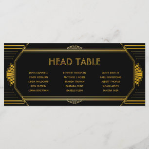 Art Deco Gatsby Wedding Head Table Seating Card