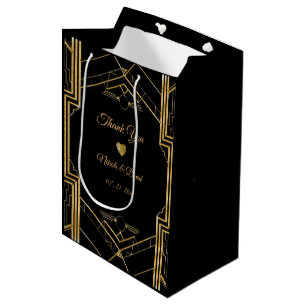 Art Deco Gatsby Wedding Thank You Medium Gift Bag
