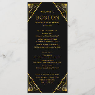 Art Deco Gatsby Wedding Timeline Card