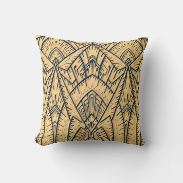 Art Deco Geo Architectural Pillow (Front)