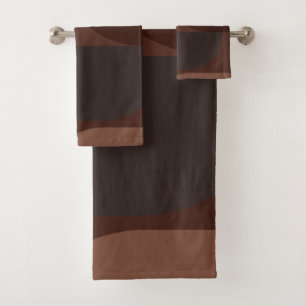 Art Deco Geometric Art - Shades of brown and grey Bath Towel Set