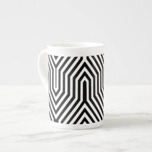 Art Deco Geometric - black and white Bone China Mug