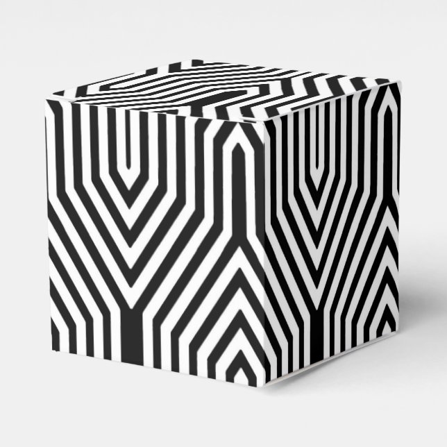 Art Deco Geometric - black and white Favour Box (Front Side)