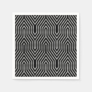 Art Deco Geometric - black and white Napkin