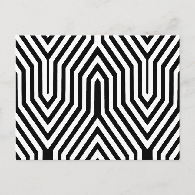 Art Deco Geometric - black and white Postcard (Front)