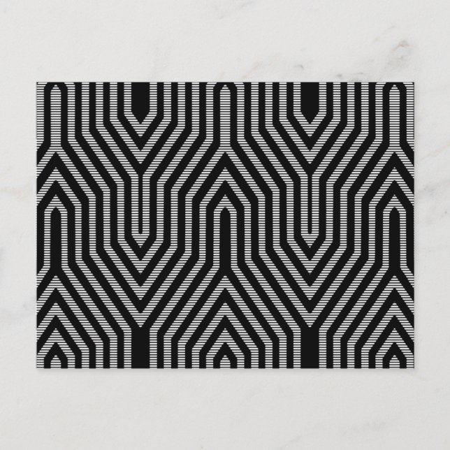 Art Deco Geometric - black and white Postcard (Front)