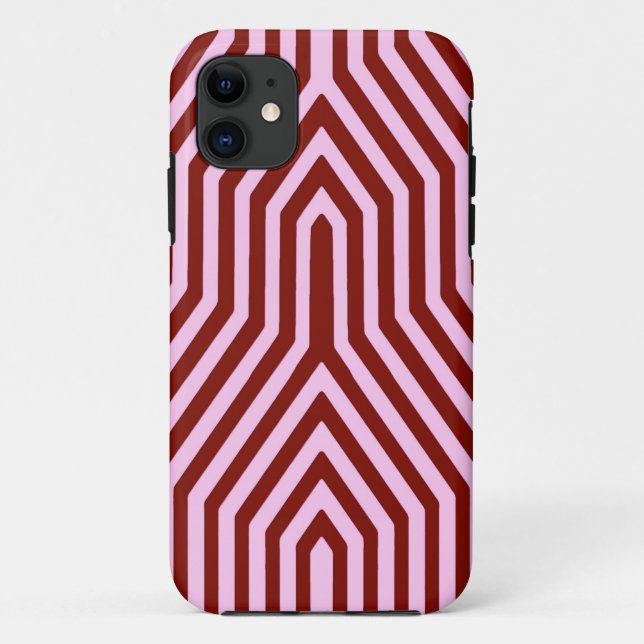 Art Deco Geometric - burgundy and pink Case-Mate iPhone Case (Back)