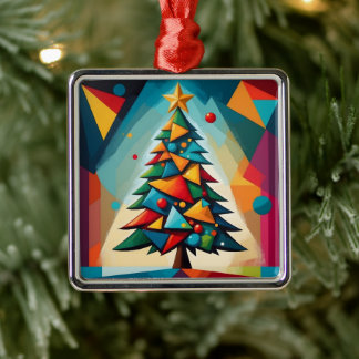 Art Deco Geometric Christmas Tree Triangle Heaven Metal Tree Decoration