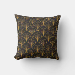 Art Deco Geometric Circles Pattern Cushion