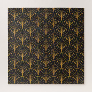 Art Deco Geometric Circles Pattern Jigsaw Puzzle