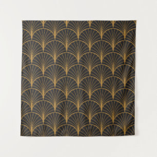 Art Deco Geometric Circles Pattern Tapestry