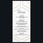Art Deco Geometric Diamond Wedding Menu Card<br><div class="desc">Gorgeous,  on-trend wedding invitations featuring a diamond geometric design. All black text makes this design truly stand out. Perfect for an art-deco or ultra-mod wedding,  they're classic and classy with a chic geometric touch.</div>