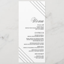 Art Deco Geometric Diamond Wedding Menu Card