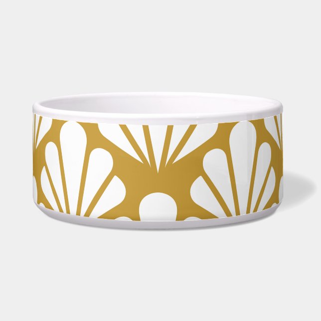 Art Deco, geometric floral seamless pattern. (Front)