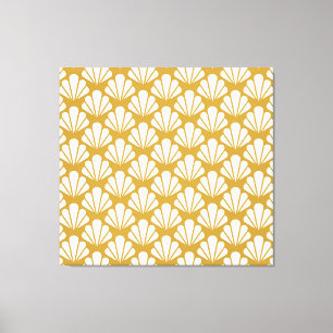 Art Deco, geometric floral seamless pattern. Canvas Print