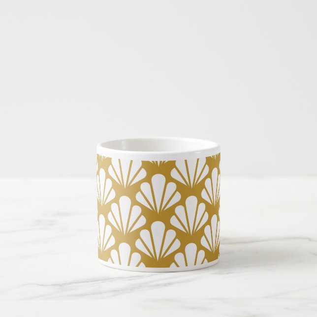 Art Deco, geometric floral seamless pattern. Espresso Cup (Front)