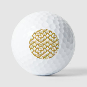 Art Deco, geometric floral seamless pattern. Golf Balls