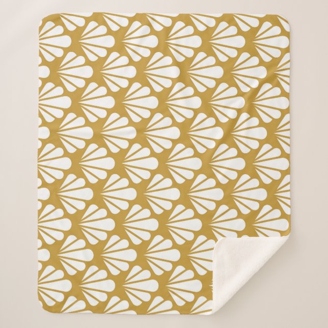 Art Deco, geometric floral seamless pattern. Sherpa Blanket (Front)