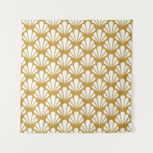 Art Deco, geometric floral seamless pattern. Tapestry