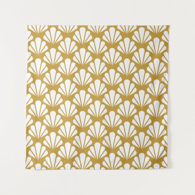 Art Deco, geometric floral seamless pattern. Tapestry (Front)