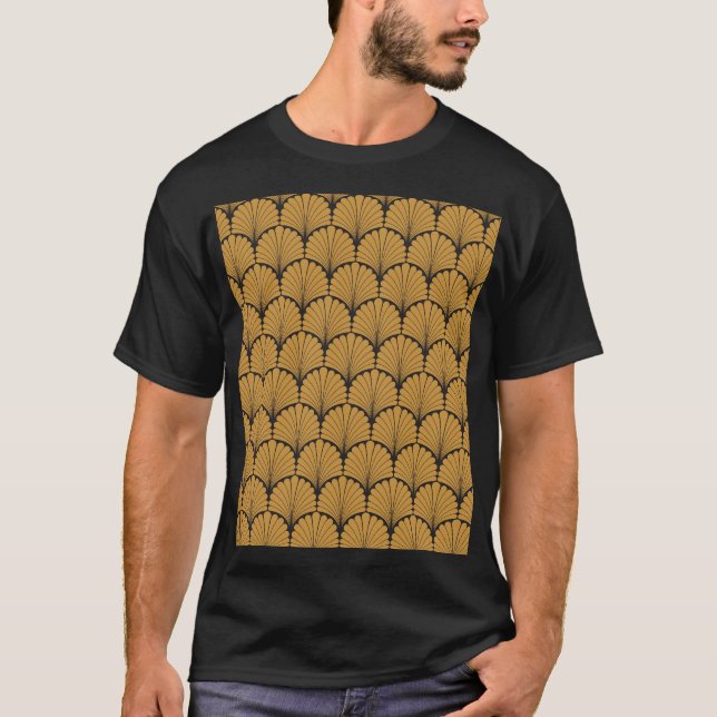 Art Deco Geometric Floral Texture T-Shirt (Front)