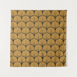 Art Deco Geometric Floral Texture Tapestry