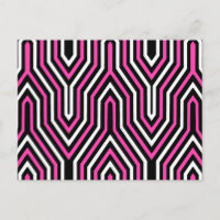 Art Deco Geometric - fuchsia pink, black and white
