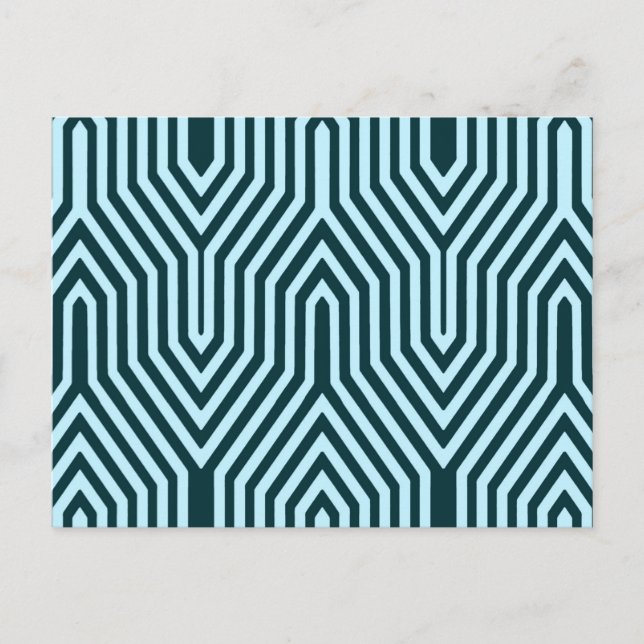 Art Deco Geometric - indigo and ice blue Postcard (Front)