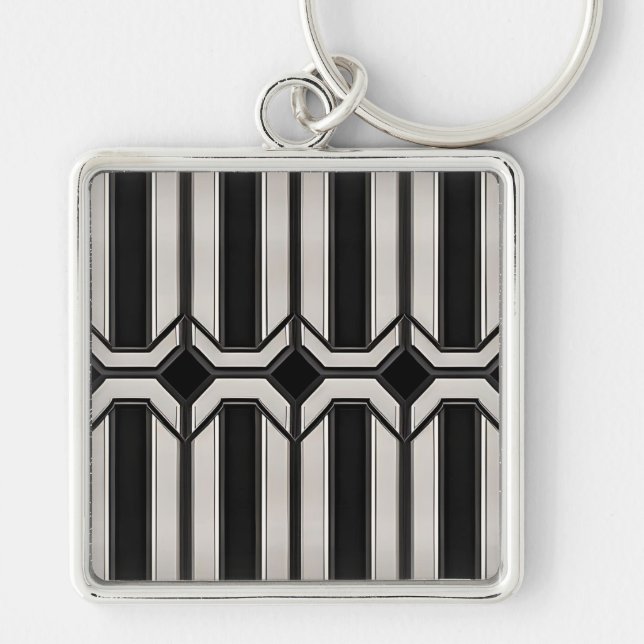 Art Deco Geometric Keychain (Front)