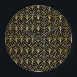 Art Deco Geometric Minimalistic Pattern Large Clock<br><div class="desc">Seamless Art Deco Pattern. Vintage geometric minimalistic background. Abstract Luxury Illustration. Art Deco elegance in every corner. Geometric minimalism adds a touch of luxury. Step into the allure of Art Deco elegance with a geometric pattern that marries vintage charm with minimalist aesthetics. background, pattern, abstract, illustration, texture, decor, fashion, vintage,...</div>