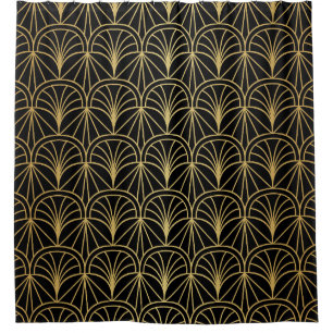 Art Deco Geometric Minimalistic Pattern Shower Curtain
