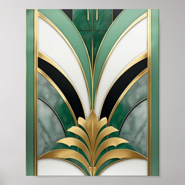 Art Deco Geometric Pattern Poster (Front)