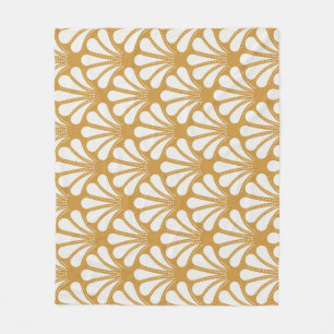 Art Deco Geometric Sea Shell Fleece Blanket
