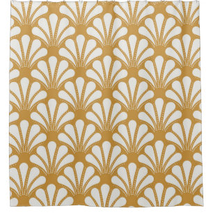 Art Deco Geometric Sea Shell Shower Curtain