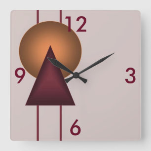Art Deco Geometric Square Wall Clock
