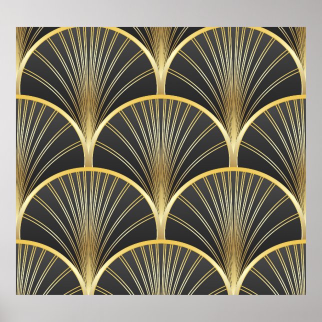 Art Deco Geometric Texture Illustration Poster (Front)