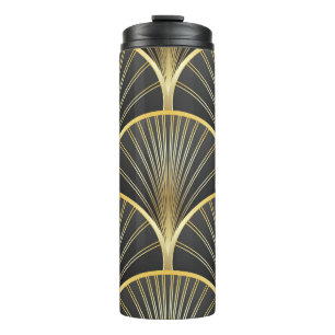 Art Deco Geometric Texture Illustration Thermal Tumbler