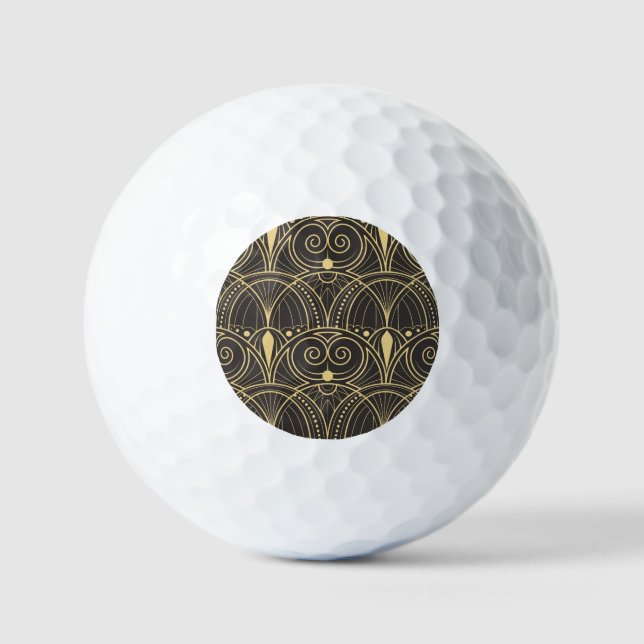 Art Deco Geometric Tiles Luxury. Golf Balls (Front)