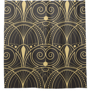 Art Deco Geometric Tiles Luxury. Shower Curtain