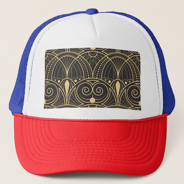 Art Deco Geometric Tiles Luxury. Trucker Hat (Front)