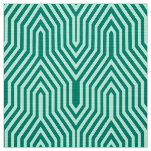 Art Deco Geometric - turquoise and aqua Fabric