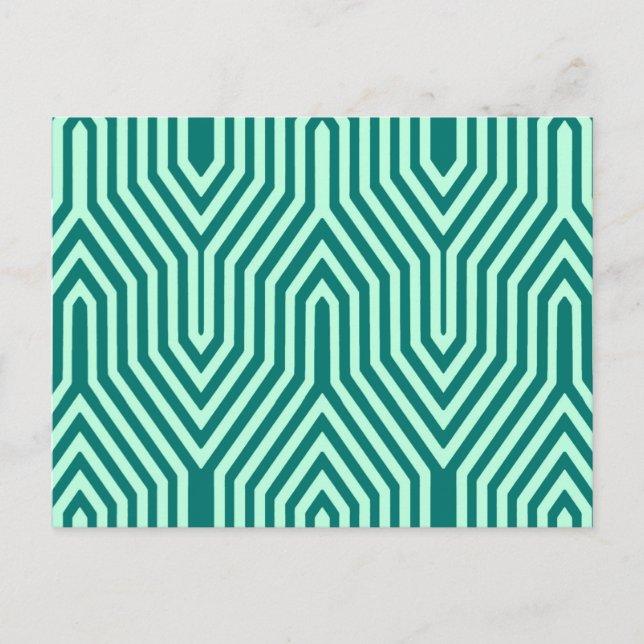 Art Deco Geometric - turquoise and aqua Postcard (Front)