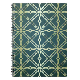Art-deco, geometric vintage luxury notebook