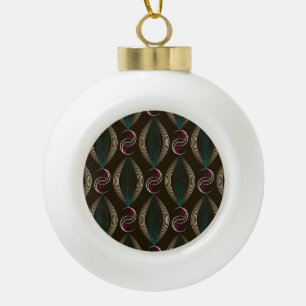 Art deco: geometric vintage pattern. ceramic ball christmas ornament
