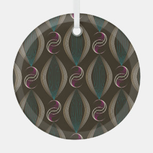 Art deco: geometric vintage pattern. glass tree decoration