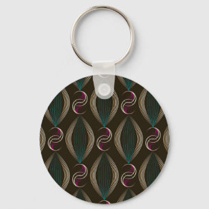 Art deco: geometric vintage pattern. key ring