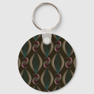 Art deco: geometric vintage pattern. key ring